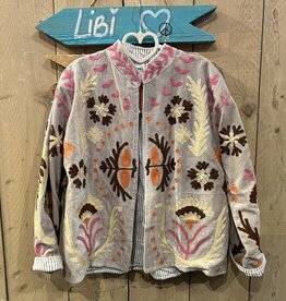 Suzani velvet jasje – grijs pastel love
