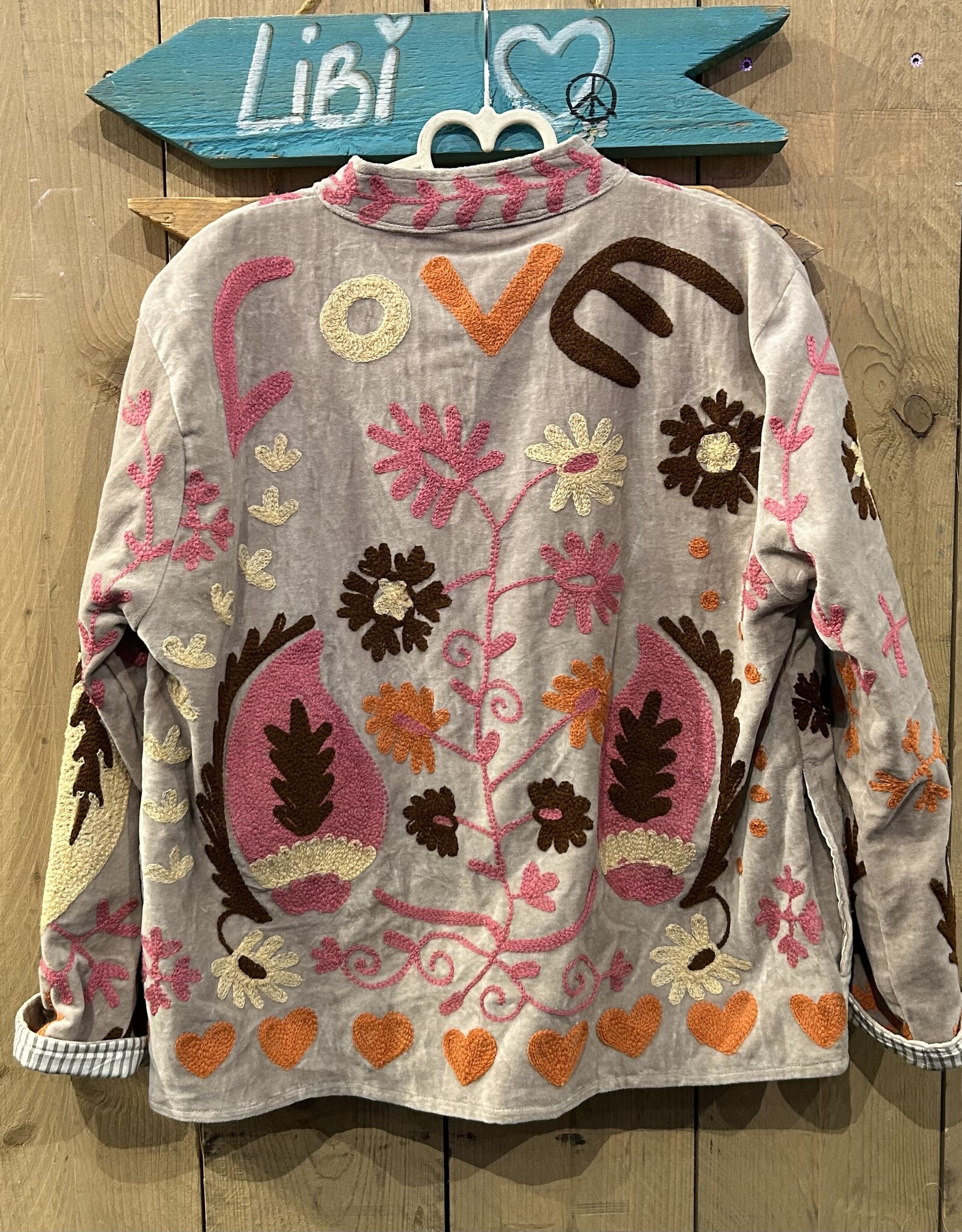 Suzani velvet jasje – grijs pastel love