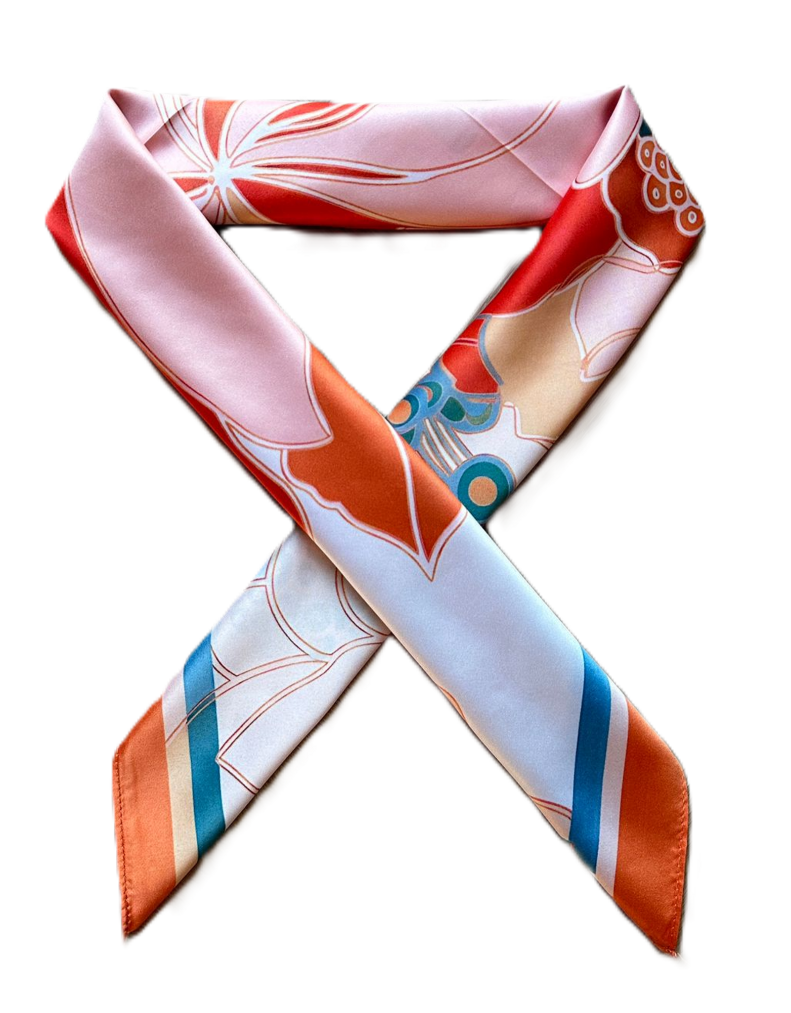 Sjaaltje bloemenprint - oranje