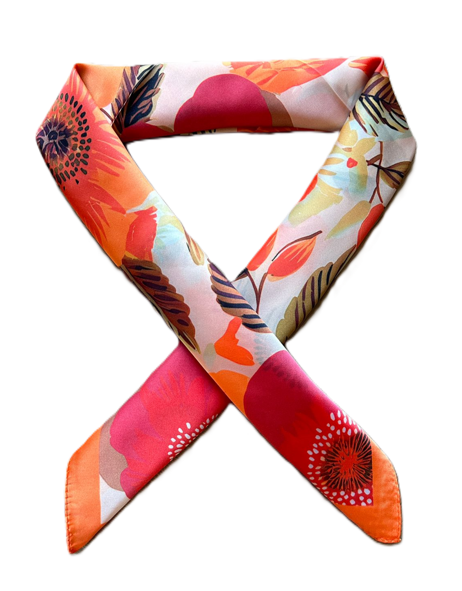 Sjaaltje grote bloemen - oranje