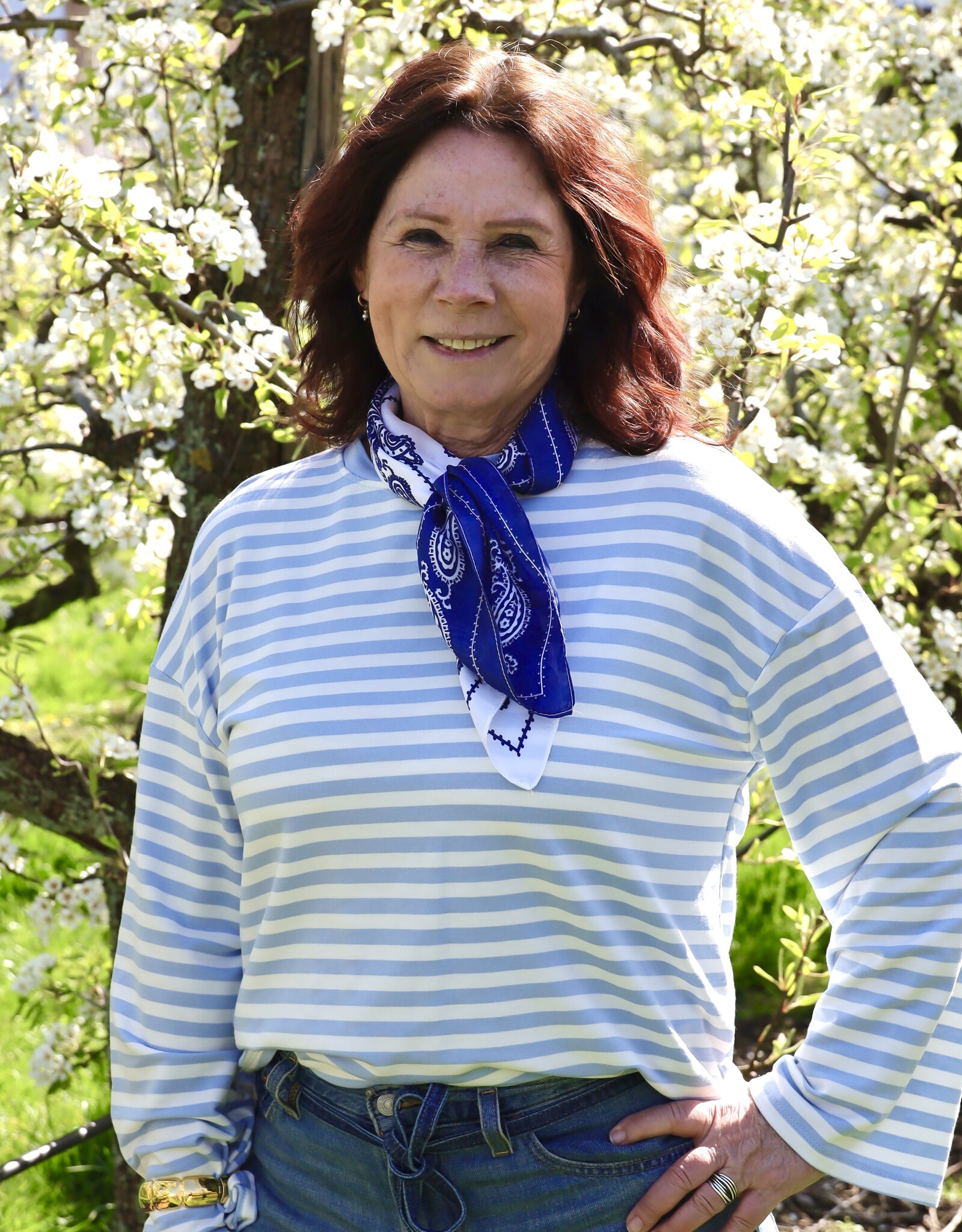 Gestreept shirt - blauw/wit