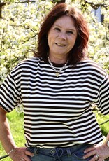 Gestreept t-shirt - bruin/wit