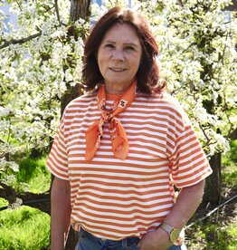 Gestreept t-shirt - oranje/wit