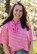 Gestreept t-shirt - lichtroze/ donkerroze