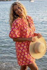 Jurkje print roze/oranje