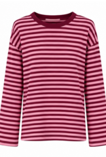 Gestreept shirt - bordeaux/roze
