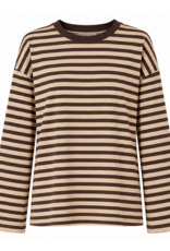 Gestreept shirt - bruin/beige