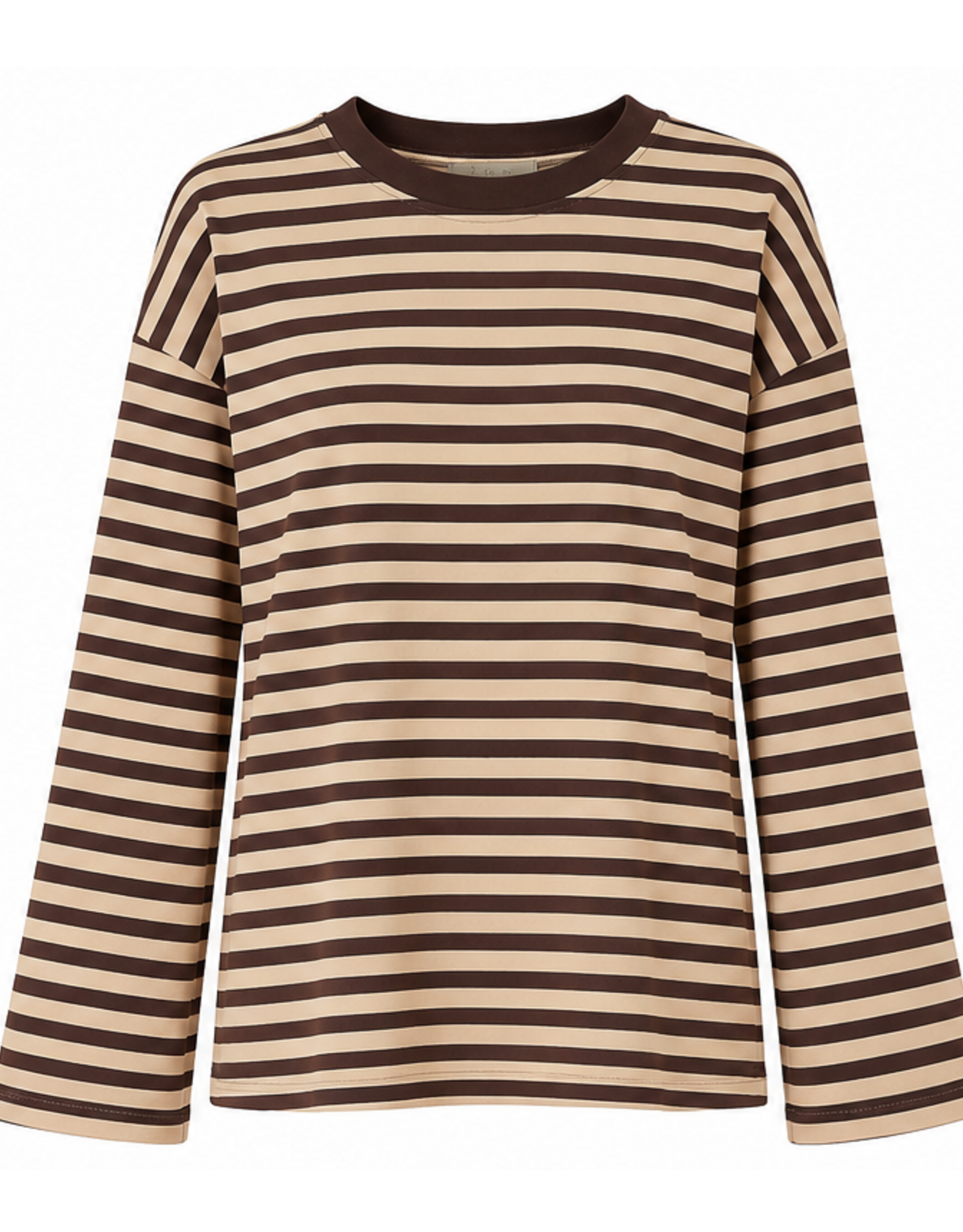 Gestreept shirt - bruin/beige