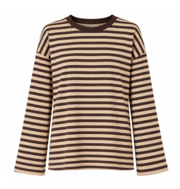 Gestreept shirt - bruin/beige