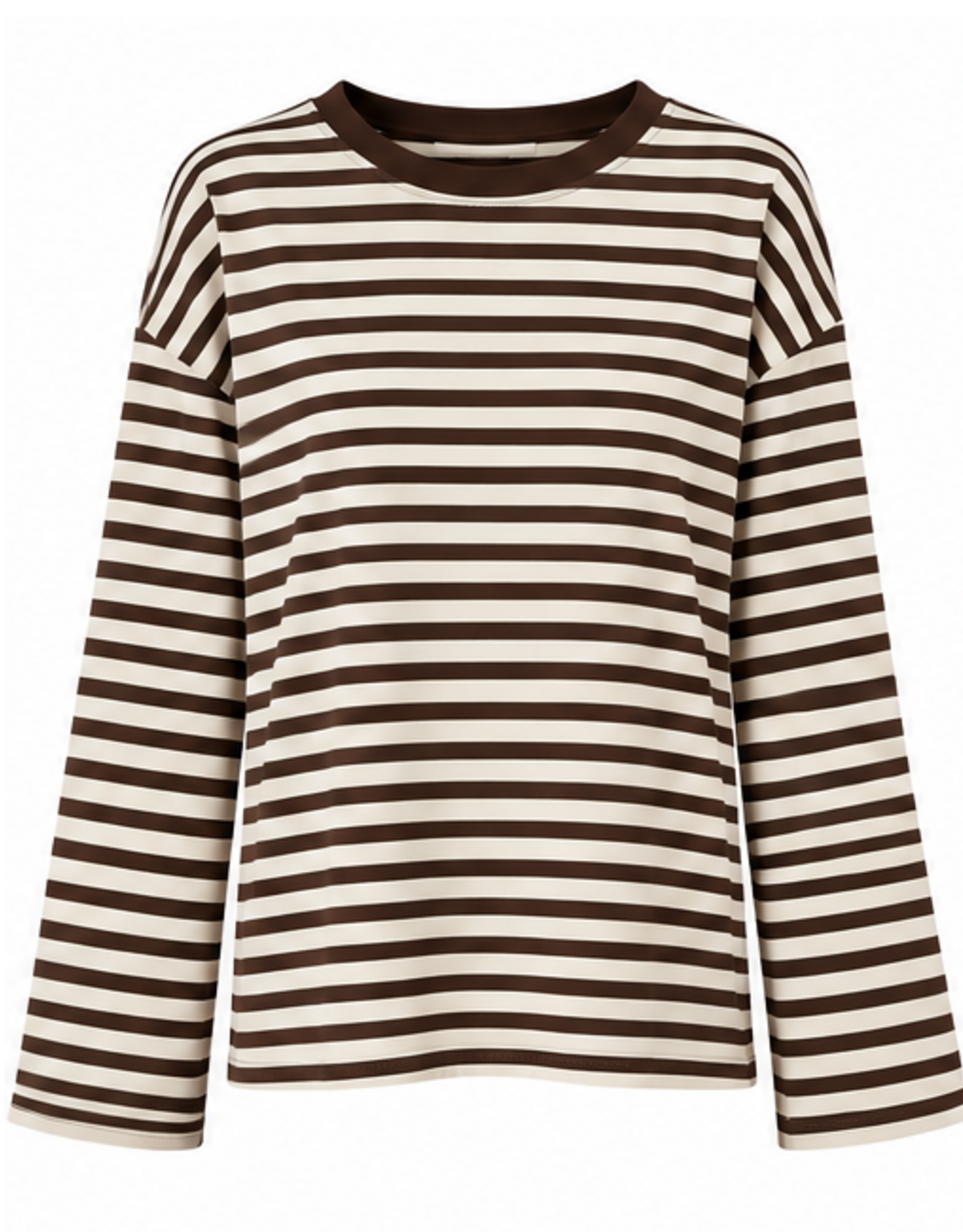 Gestreept shirt - bruin/ecru