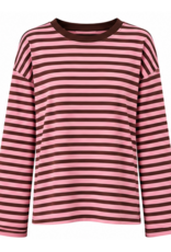 Gestreept shirt - bruin/roze