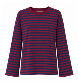 Gestreept shirt - bordeaux/navy
