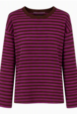 Gestreept shirt - bruin/paars