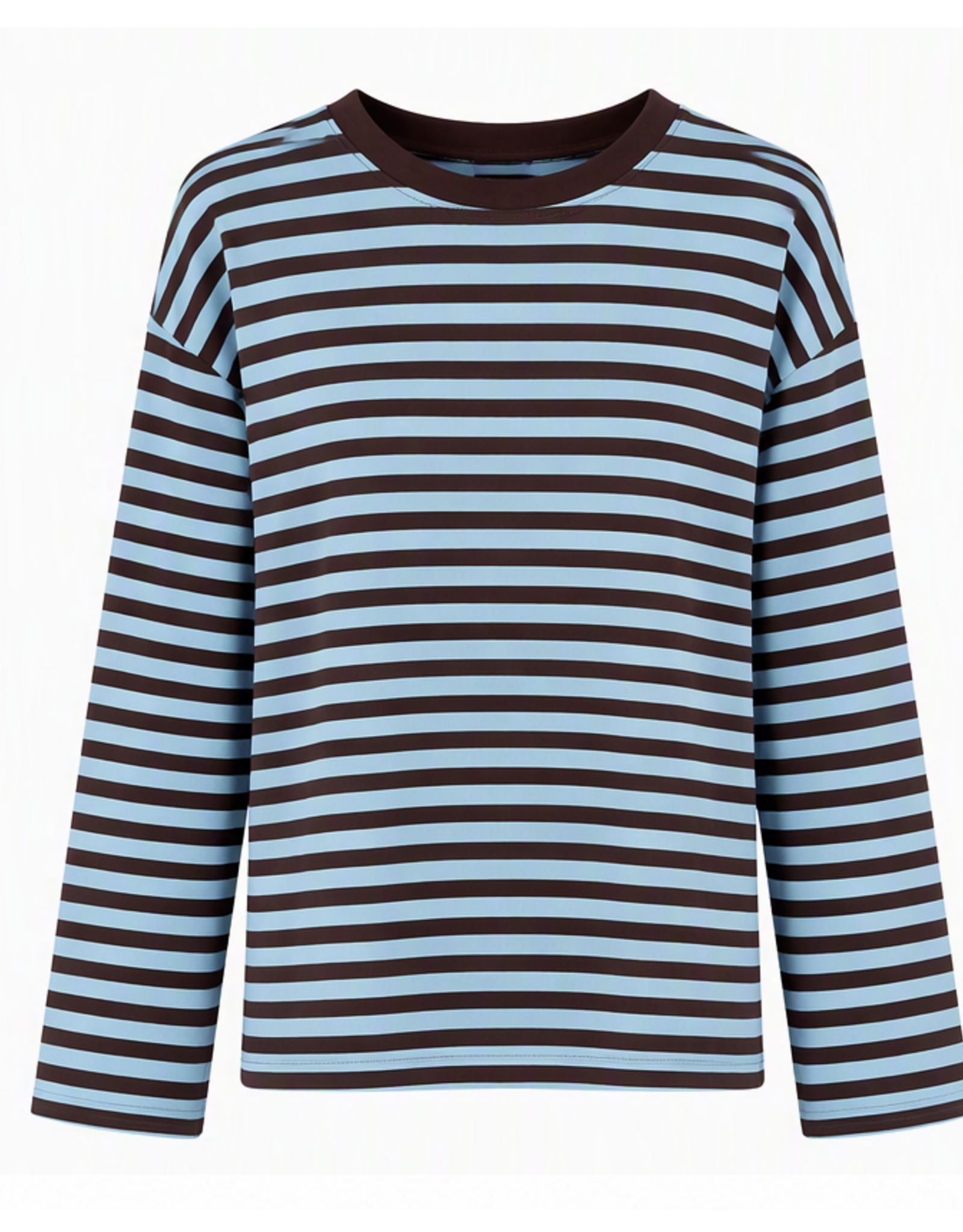 Gestreept shirt - bruin/blauw