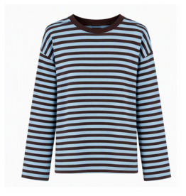 Gestreept shirt - bruin/blauw