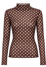 Mesh top - polkadots bruin
