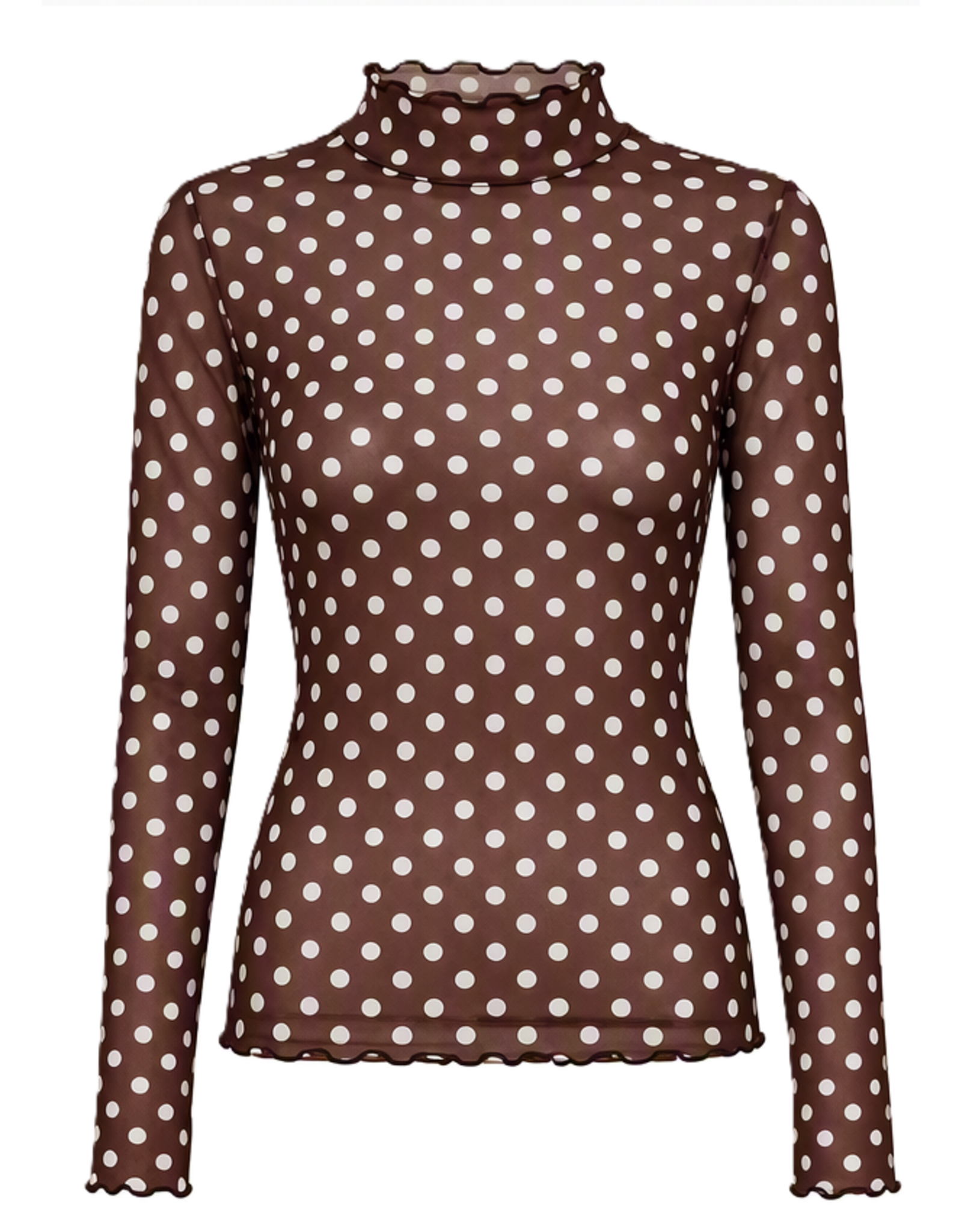 Mesh top - polkadots bruin