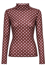 Mesh top - polkadots bordeaux