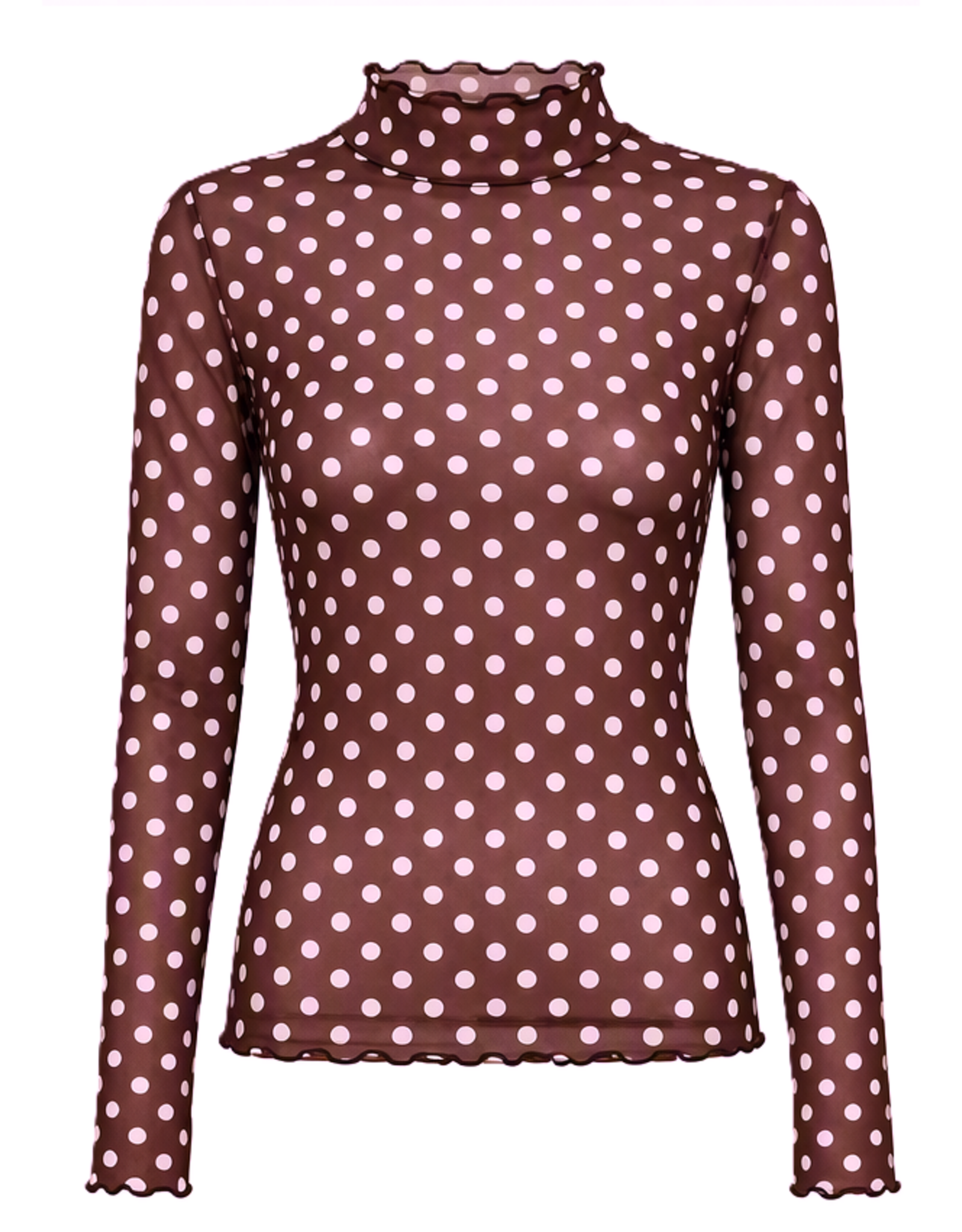 Mesh top - polkadots bordeaux