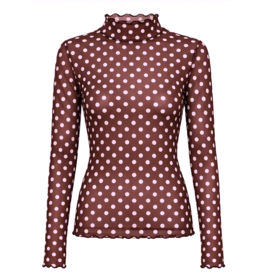 Mesh top - polkadots bordeaux