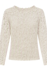 Kanten top - creme