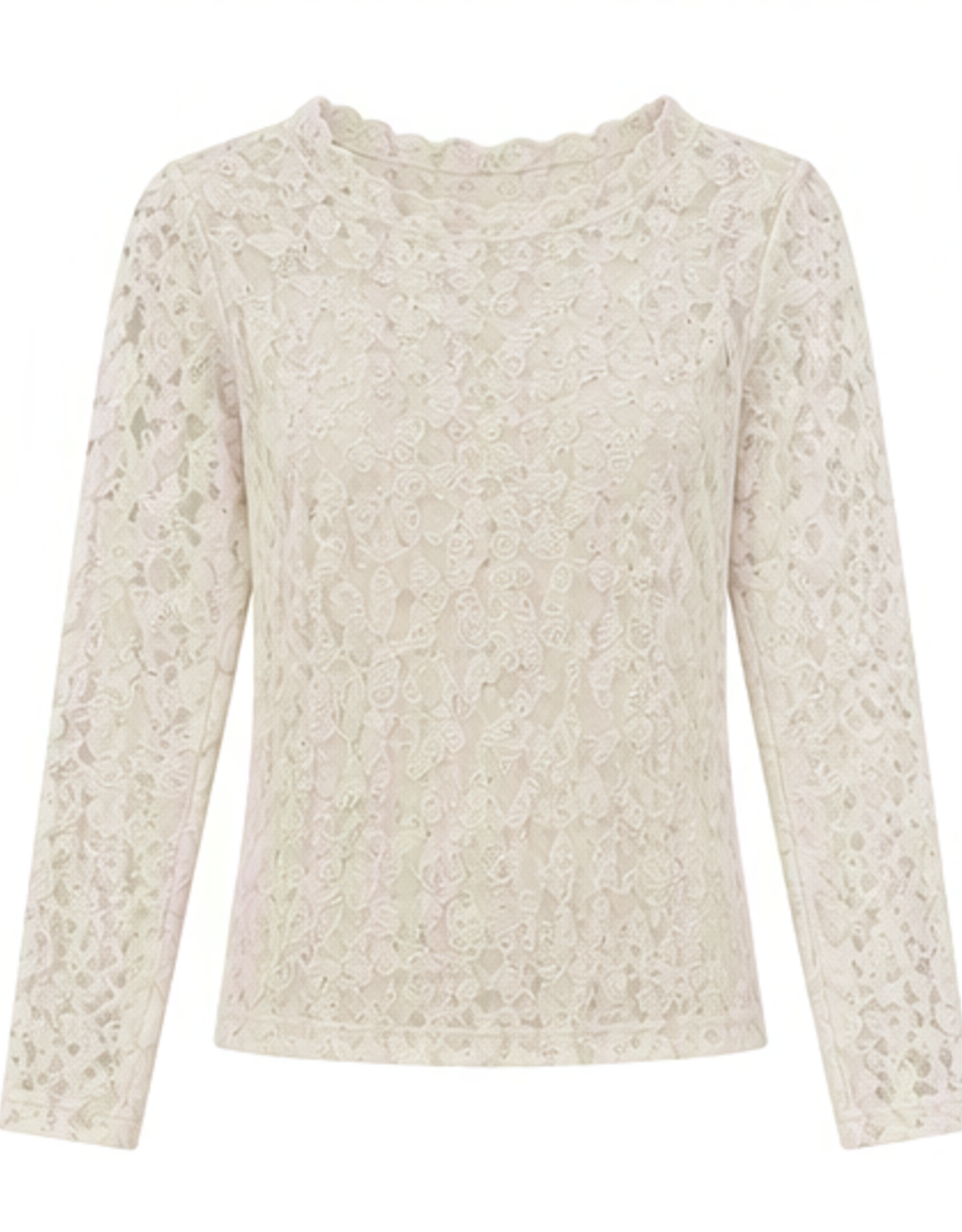 Kanten top - creme