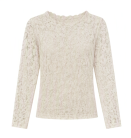 Kanten top - creme