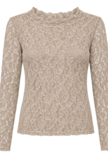 Kanten top - taupe