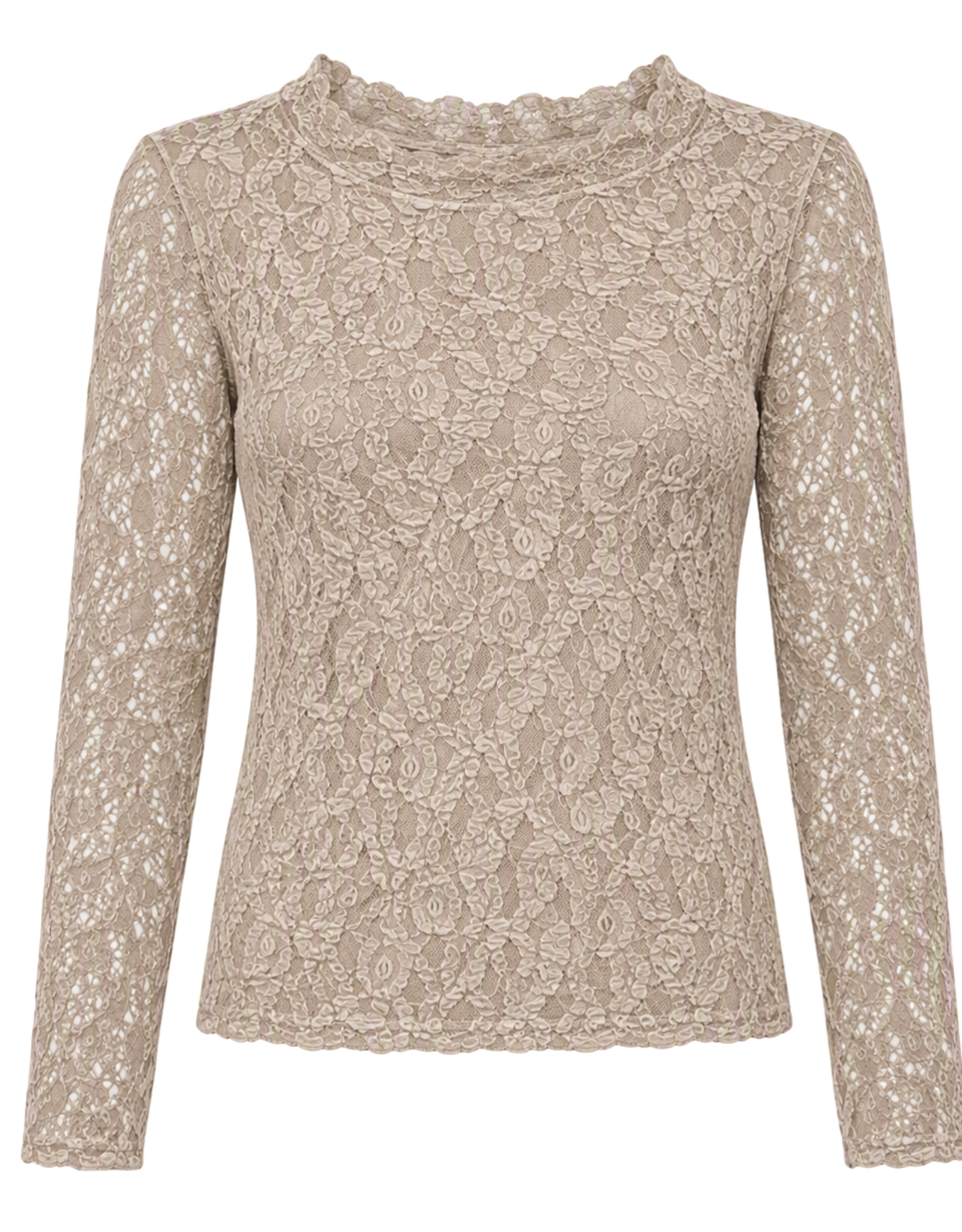Kanten top - taupe