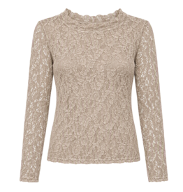 Kanten top - taupe