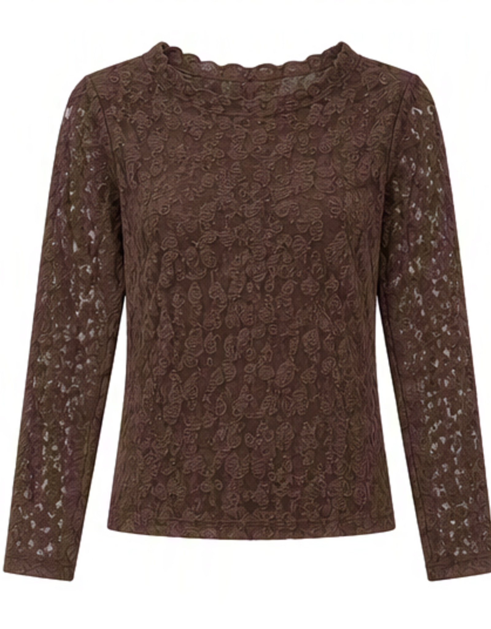 Kanten top - bruin