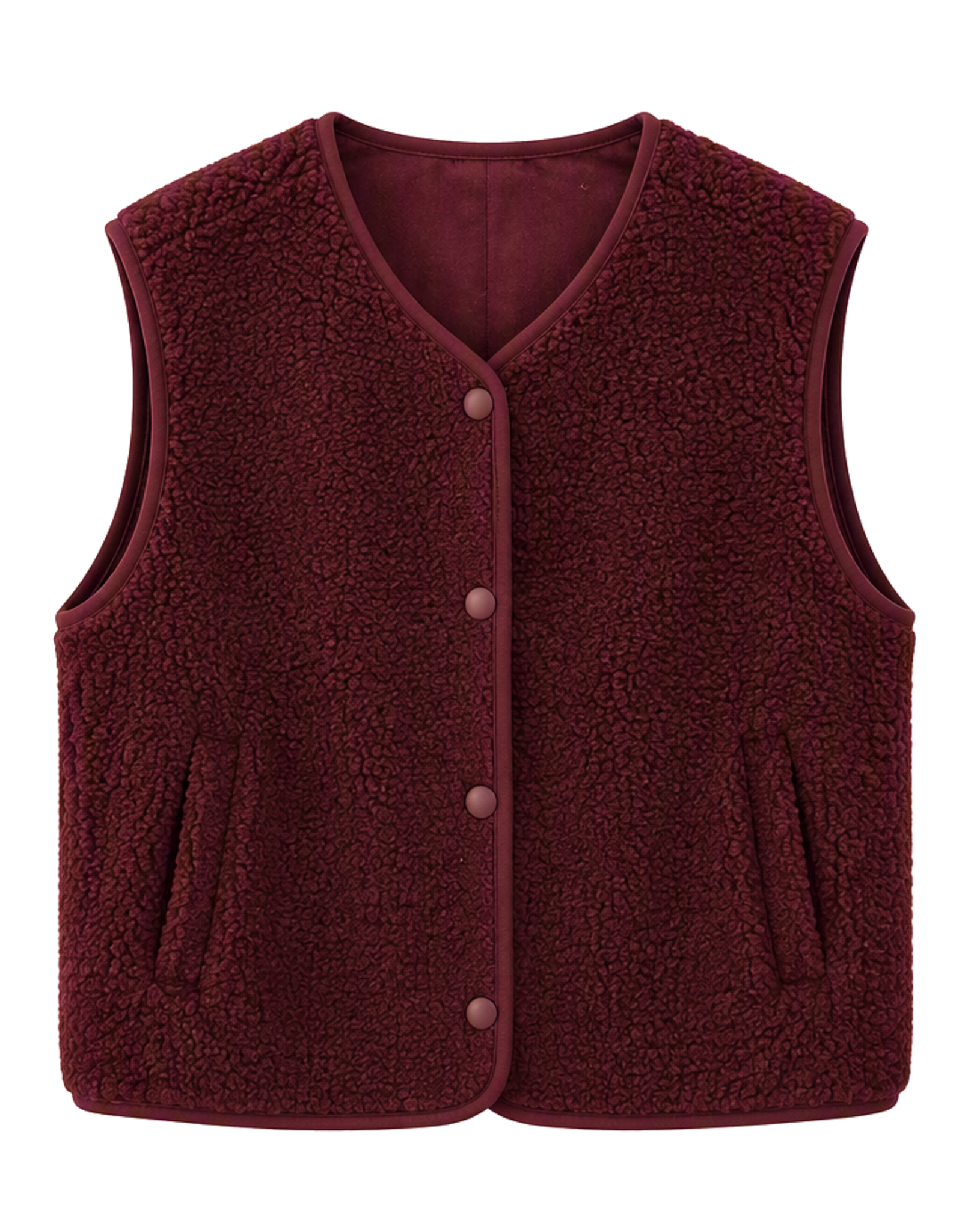 Gilet teddy - bordeaux