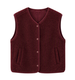 Gilet teddy - bordeaux