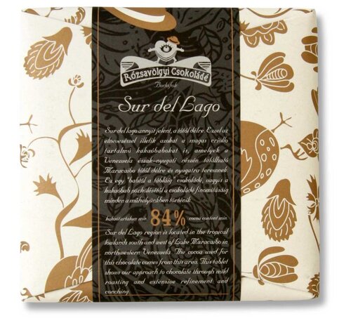 Rózsavölgyi Csokoládé Dunkle Schokolade 84% Sur del Lago