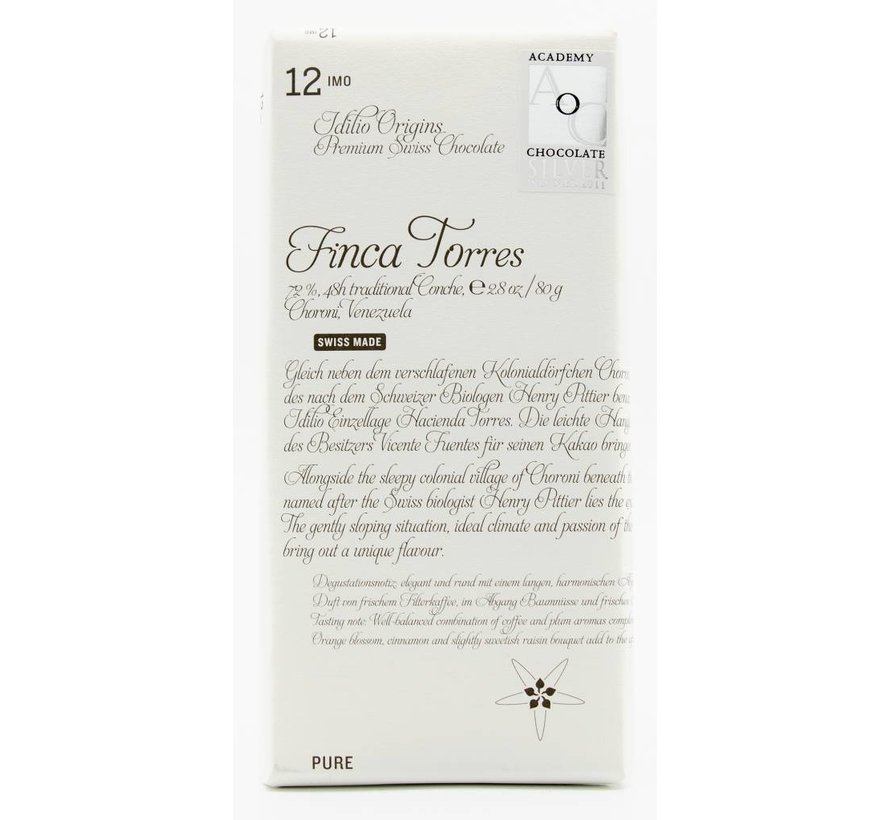 Dunkle Schokolade 72% No.12 Finca Torres