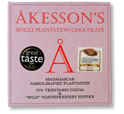 Akesson's Dunkle Schokolade 75% Wild Voatsiperifery Pepper
