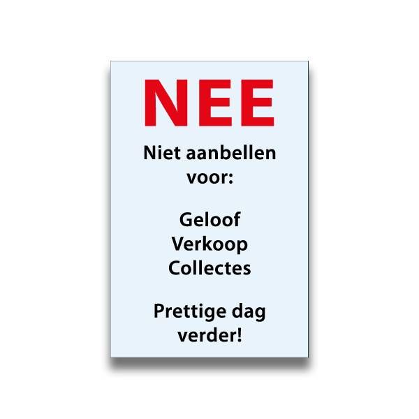 Niet aanbellen sticker Niet aanbellen sticker