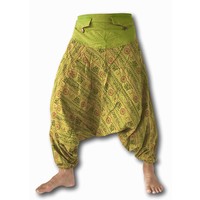 Uniseks harembroek Ohm/Sanskriet gifgroen Fishermanspants Uniseks harembroek Ohm/Sanskriet gifgroen