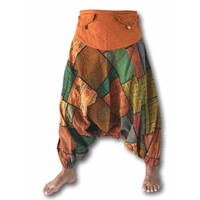 Harembroek Patchwork roest Fishermanspants Harembroek Patchwork roest