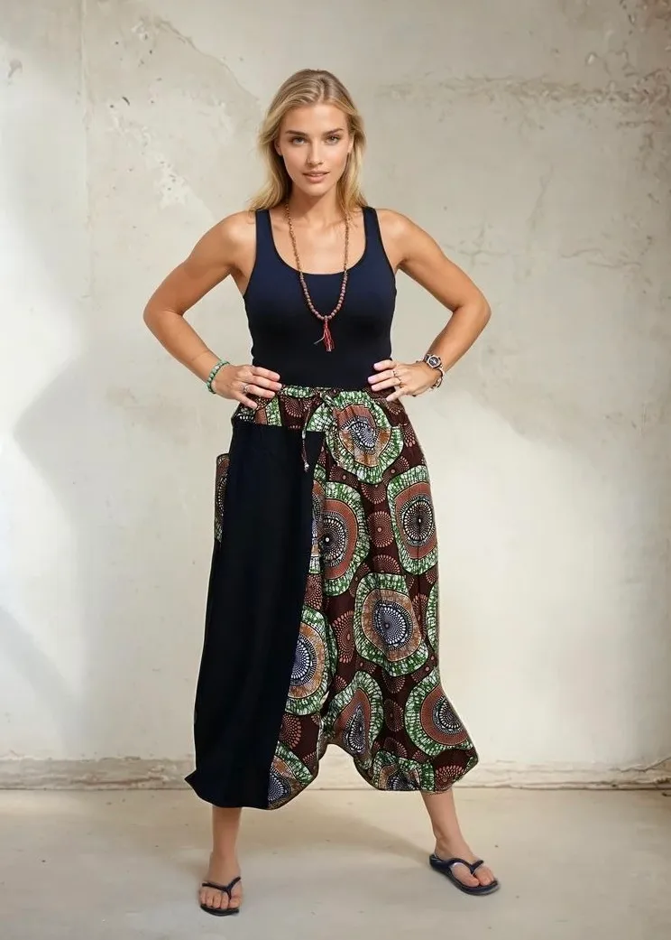 Aladdin harembroek in bohemian stijl met wijde pijpen