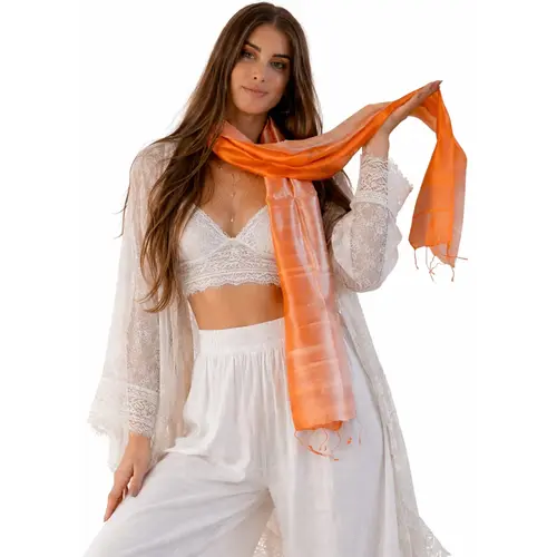 Zijden sjaal Duotone Oranje