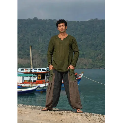 Indian shirt Legergroen