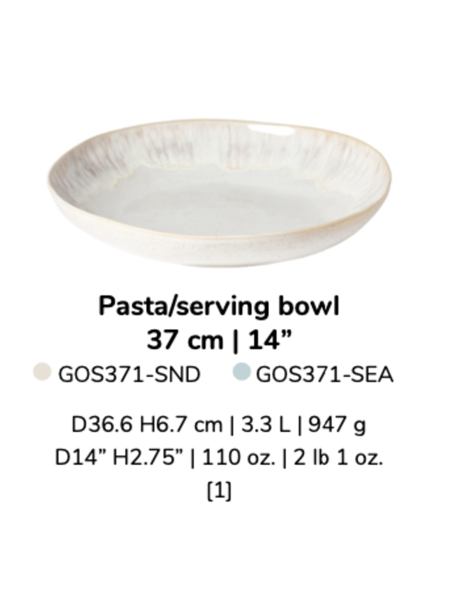 Kitchen Trend Pasta/serving bowl 37, EIVISSA, sand beige