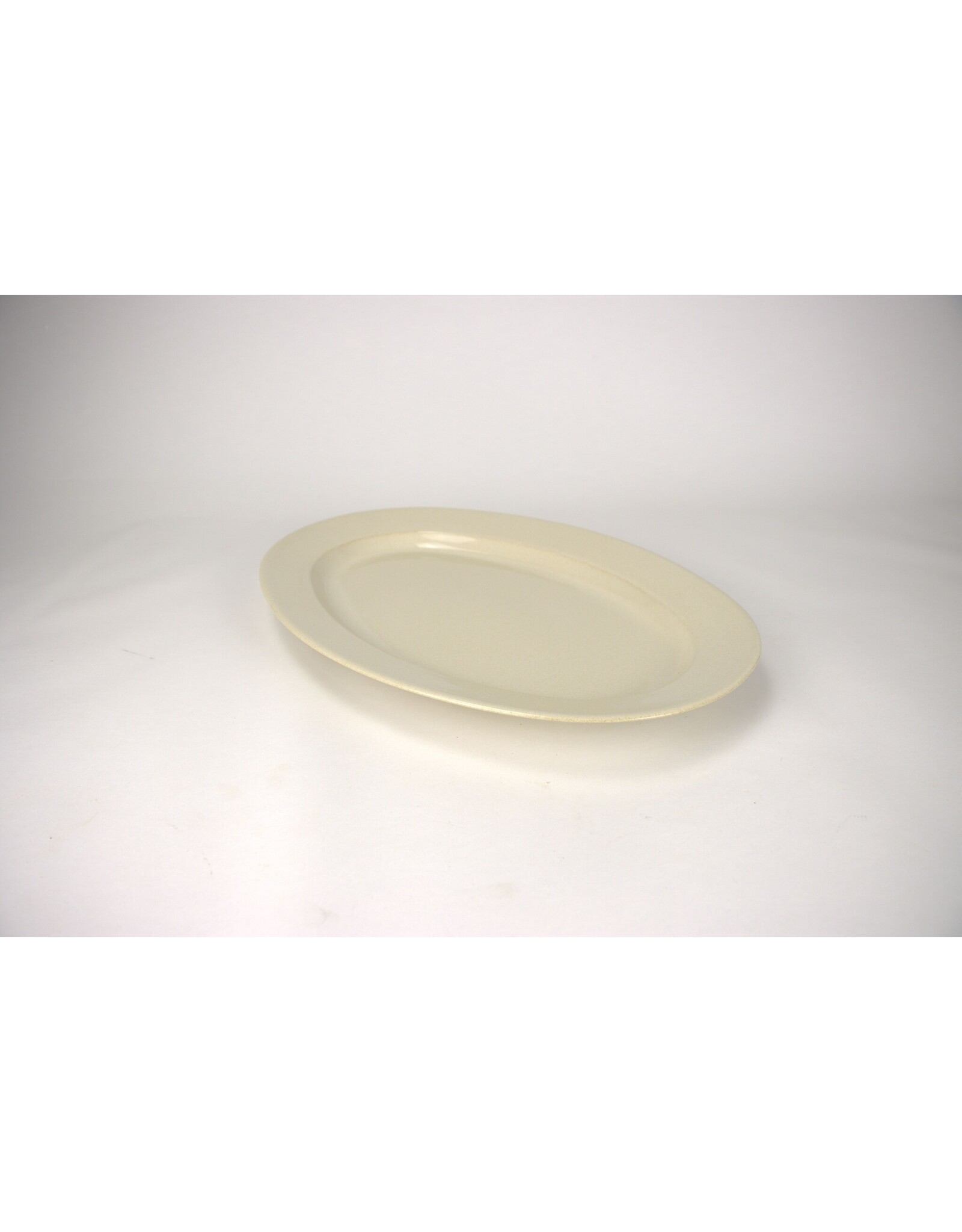 Ovale platte schaal Villa medium beige
