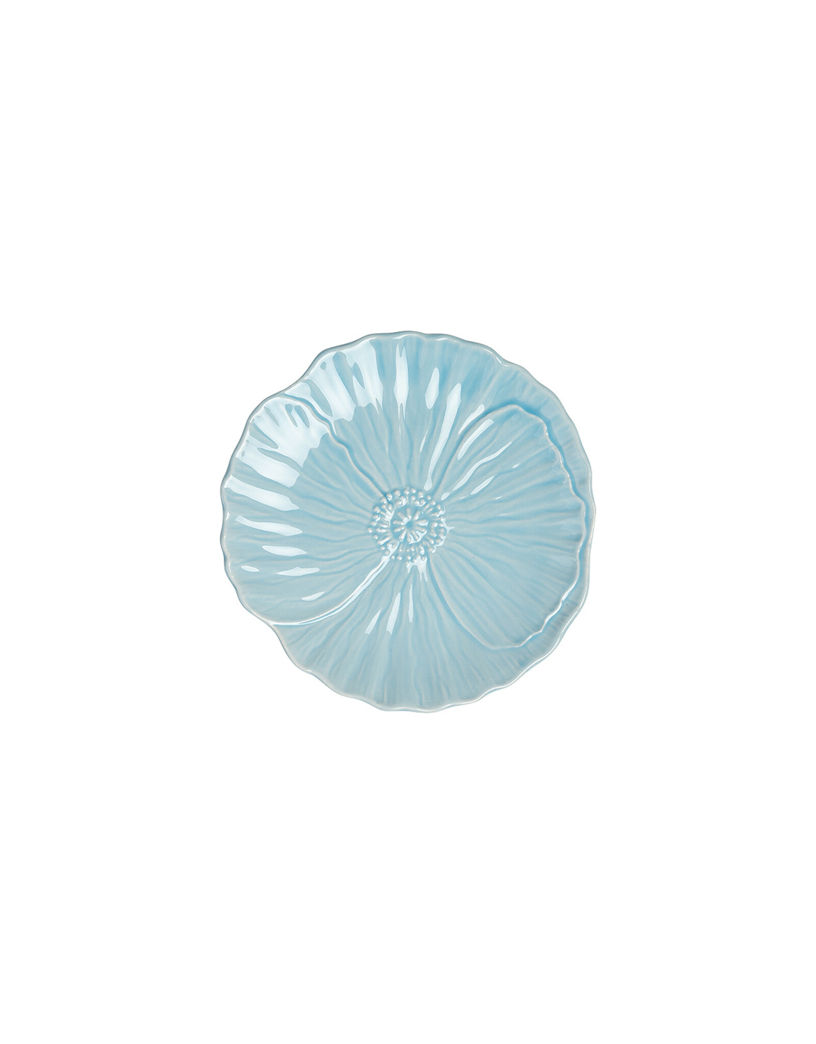 Gebaksbord papaver 15cm lichtblauw