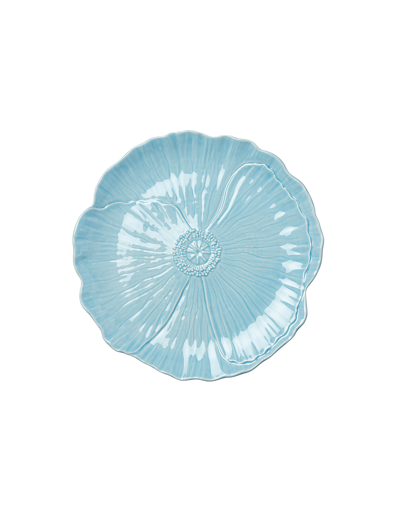 Ontbijtbord papaver 20cm lichtblauw