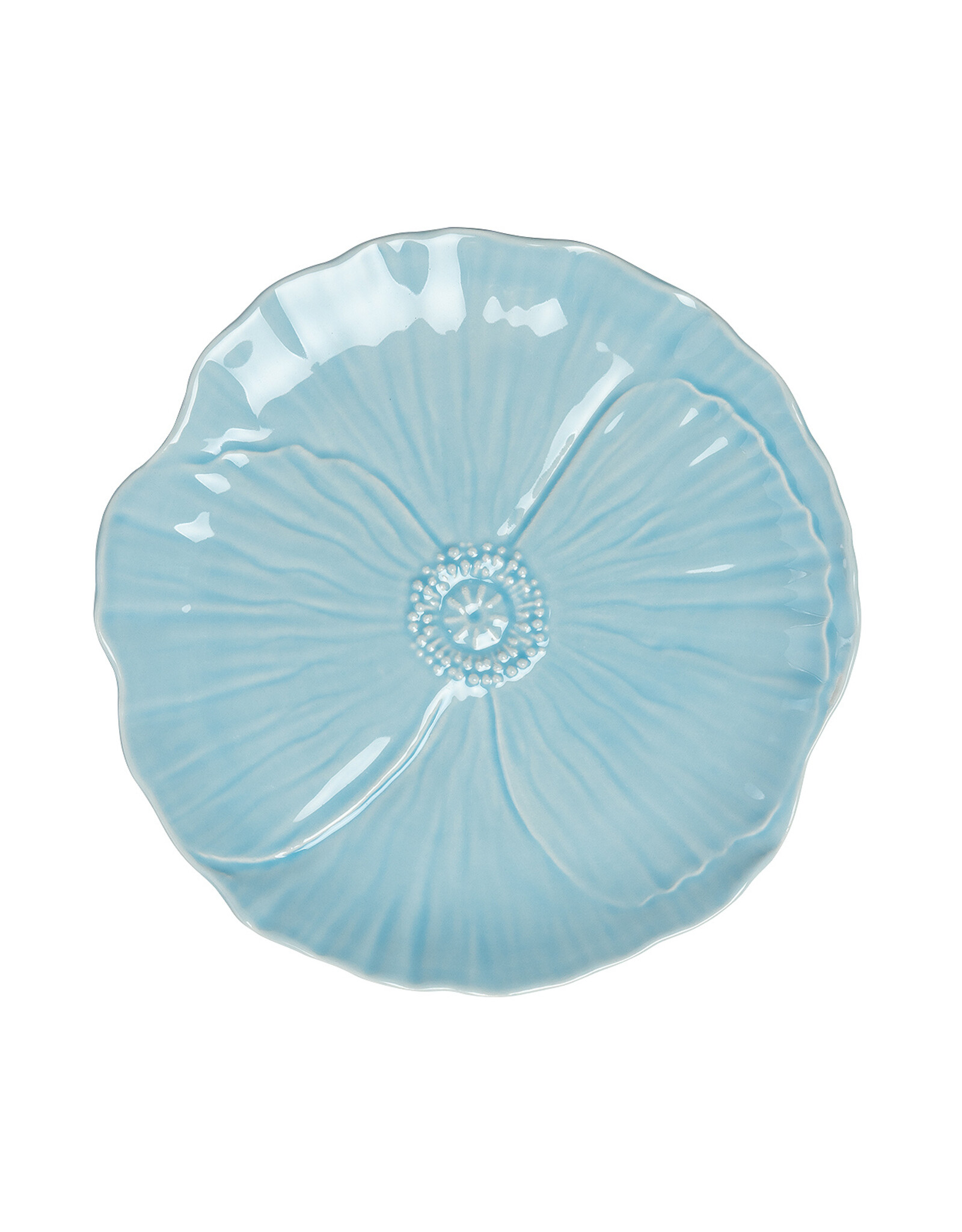 Dinerbord papaver 28cm lichtblauw