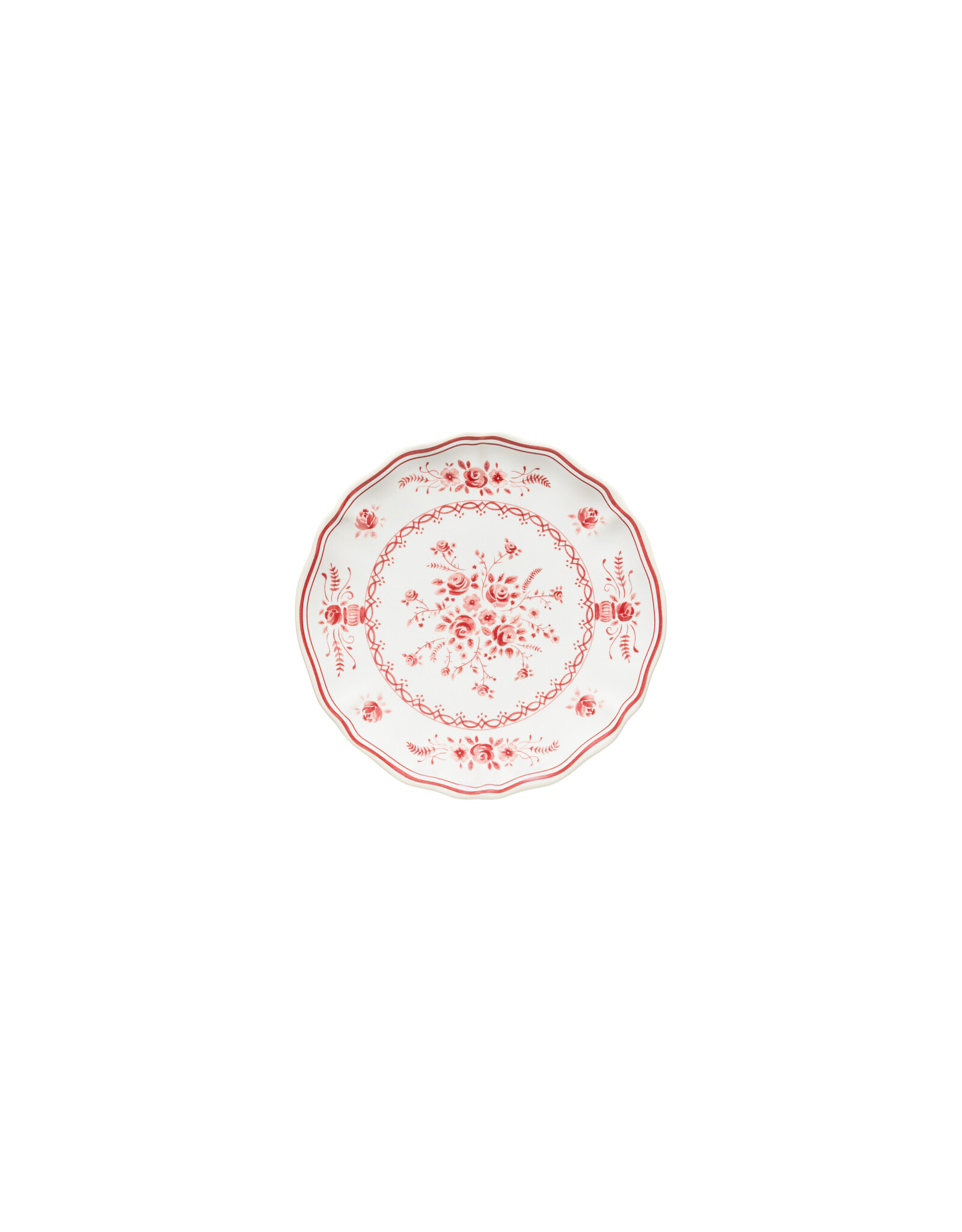 Gebaksbordje 17cm Vila wit-rood
