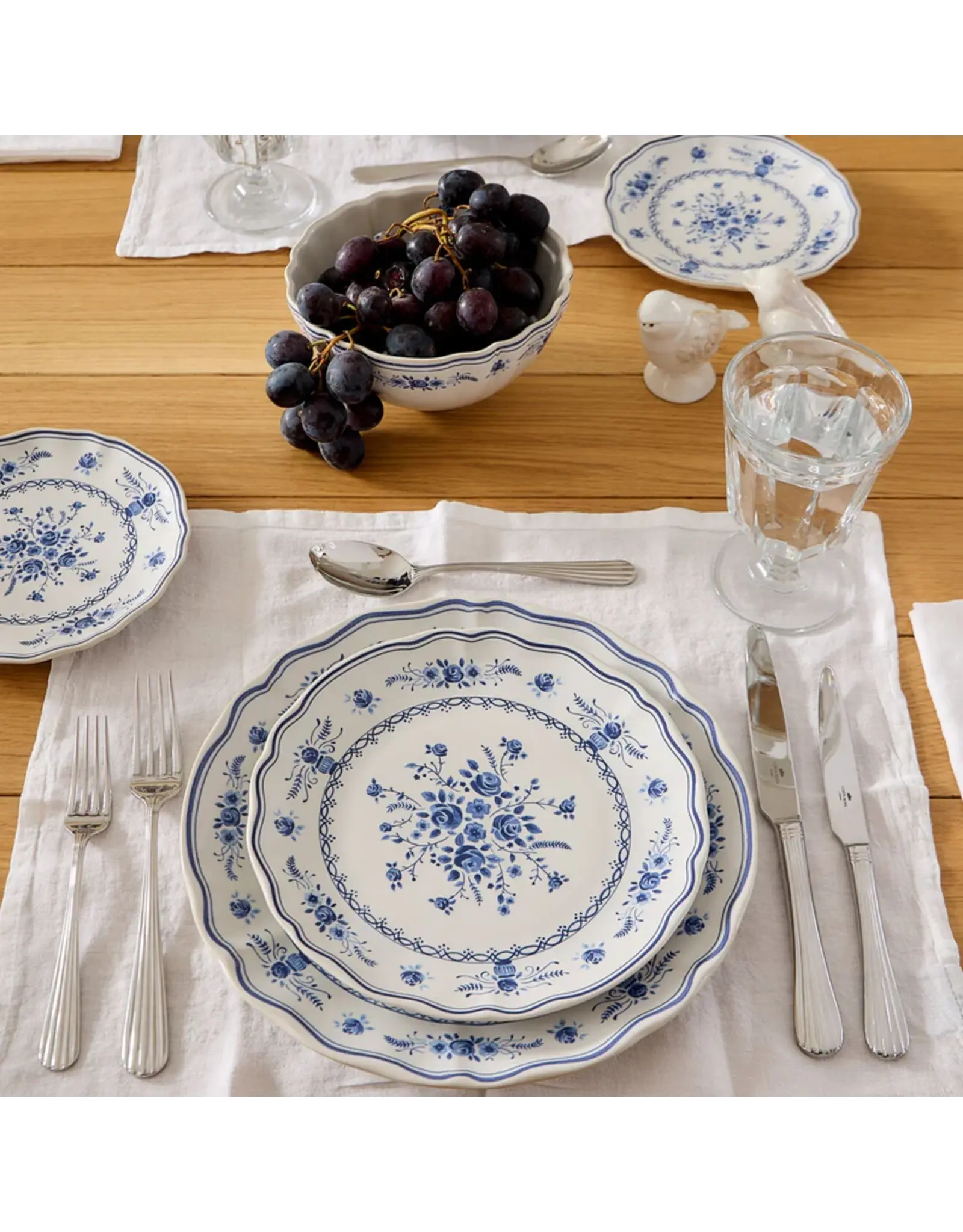 Dinerbord 27cm Vila wit-blauw