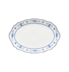 Ovale schaal 32 cm Vila wit-blauw
